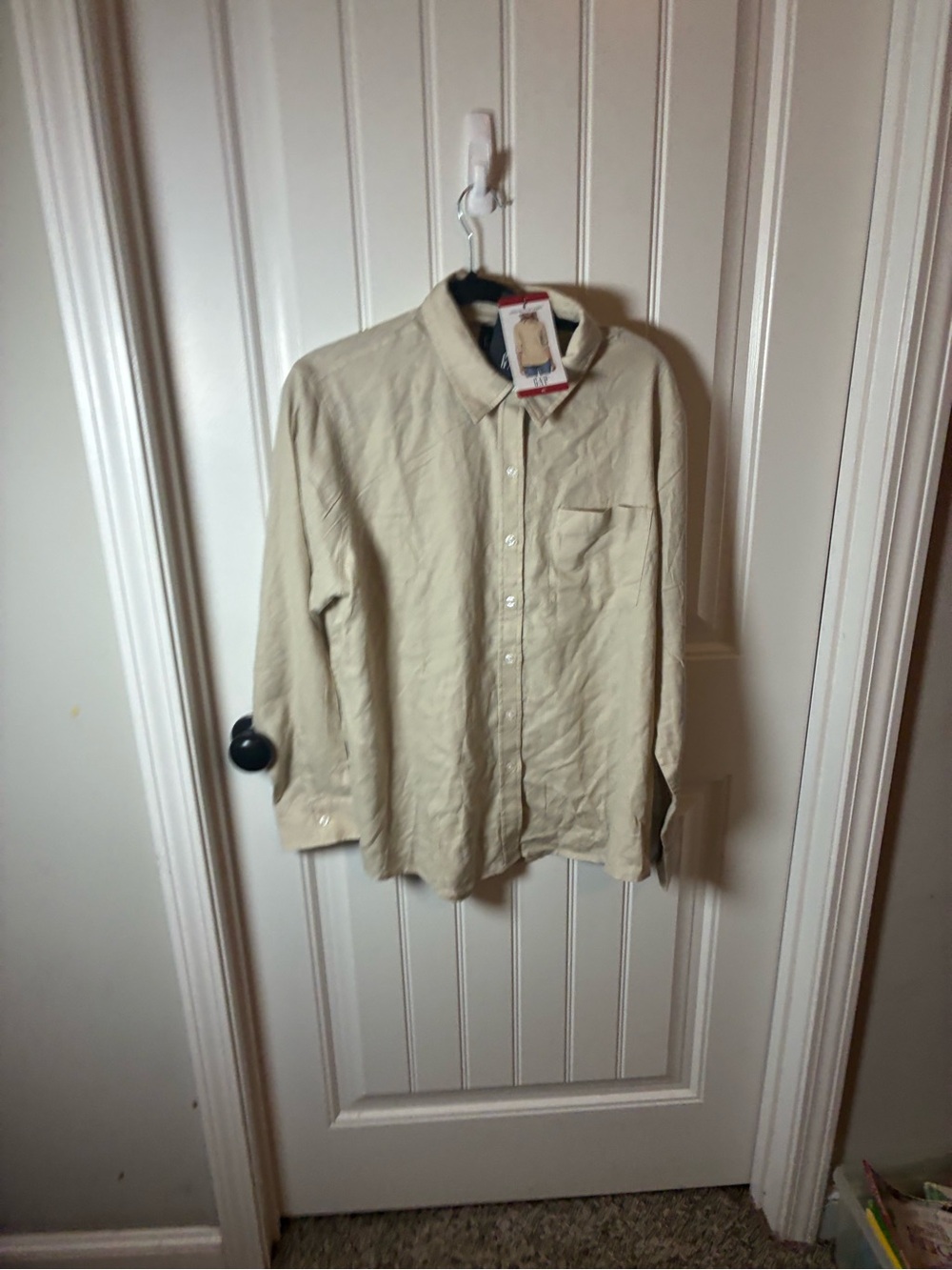 GAP Women's Light Beige Button-Down Shirt XL